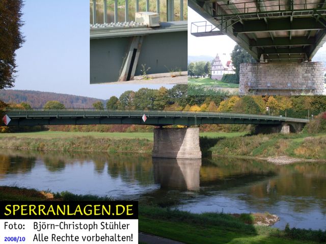 Brücke mit Schneidladungen