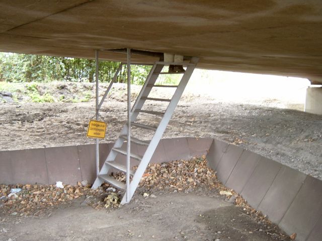 Zugang in das 1. Fach der Brückenrampe